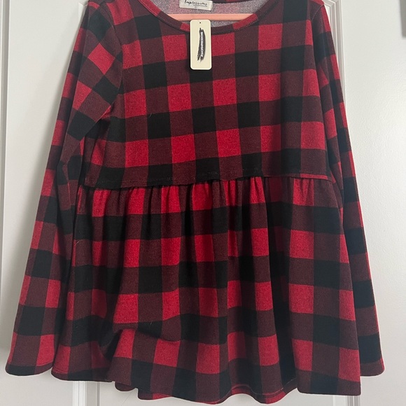 Shop Impressions Tops - Plaid Babydoll Blouse NWT - L